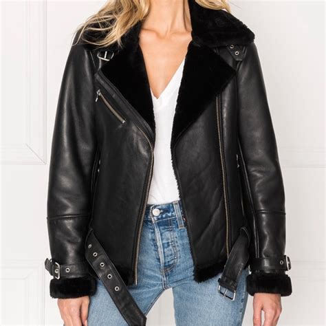 Lamarque Zoe Leather Biker Moto Jacket Real Leather B Gem