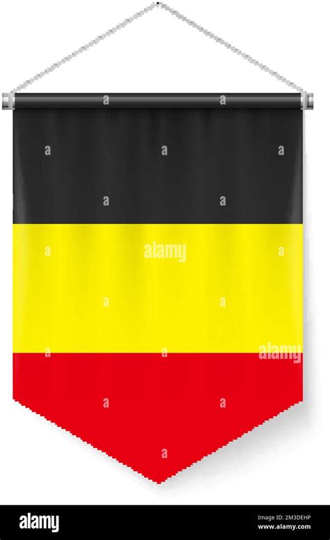 Vertical Pennant Flag of Belgium as Icon on White with Shadow Effects ...