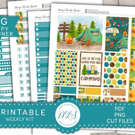 PRINTABLE Big Happy Planner Stickers Kit Camping Planner Etsy