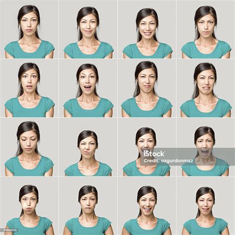 Young Woman Making Facial Expressions Stock Photo & More Pictures of ...