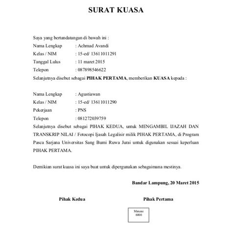 Detail Cara Membuat Surat Kuasa Pengambilan Bpkb Koleksi Nomer 10