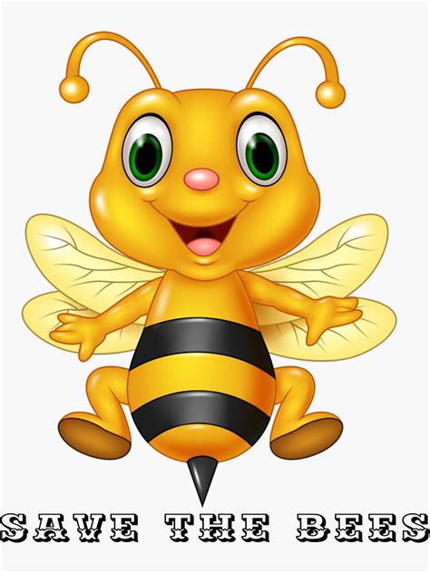 Save The Bees Stickers Laughing Sticker For Sale By Zikam Redbubble