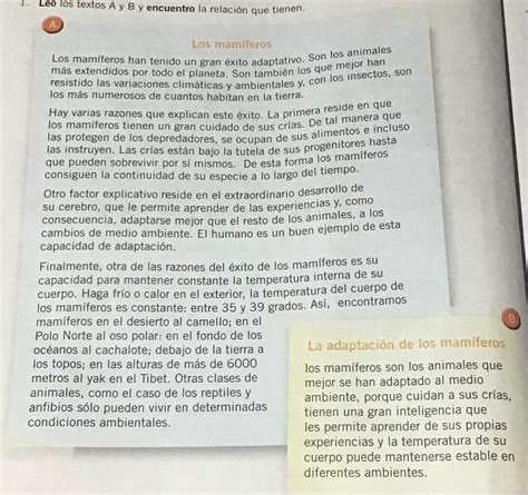 2 Subrayo en el texto A las ideas que están registradas en el texto B