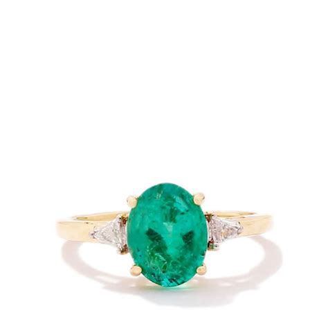 Zambian Emerald Diamond 18k Gold Tomas Rae Ring MTGW 2 20cts F