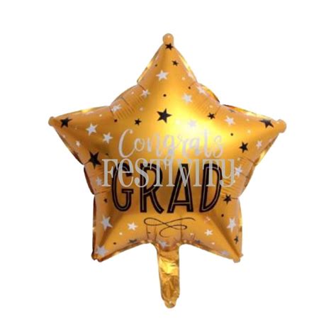 Congrats Grad Gold Star Foil Balloon Festivity