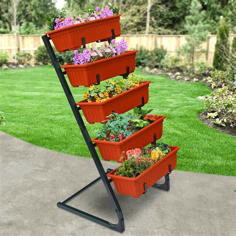 New 5 Tier Vertical Raised Garden Bed Planter Boxes Patio Balcony Sunny Outdoor Us