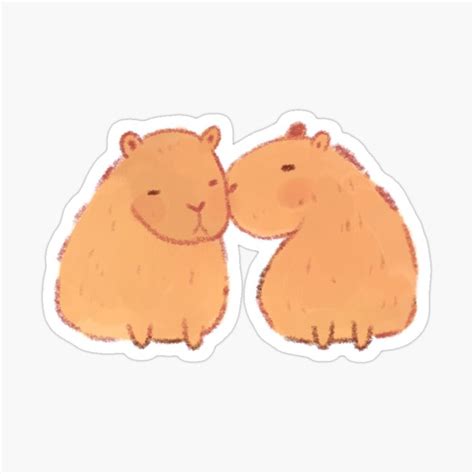 Cute Capybaras In Love Sticker For Sale By Mayarart In 2024