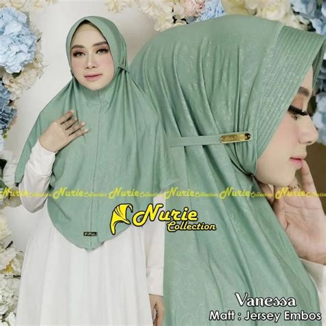 Jual Jilbab Khimar Instan Vanesa Embose VE Ori Nurie Hijab Shopee