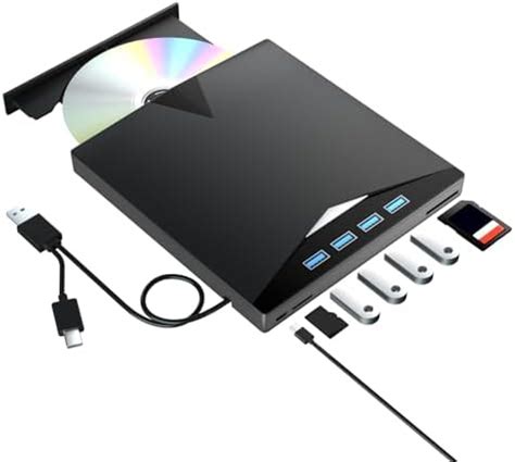 Amazon Origbelie External Cd Dvd Drive With Usb Ports And Tf