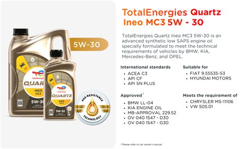 TotalEnergies Quartz INEO MC3 5W30 Engine Oil ACEA C3 API SN Plus CF