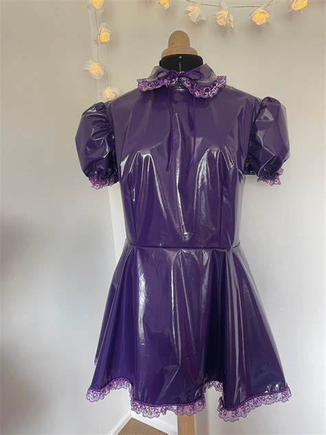 Sissy Version Annabelle Dress In Pvc With Matching Lace And Ribbon Trim Etsy