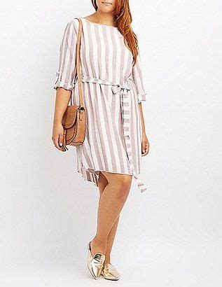 Plus Size Striped Tie Waist Dress Dresses Fashionable Plus Size