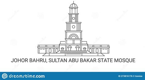 Malaysia Johor Bahru Sultan Abu Bakar State Mosque Travel Landmark