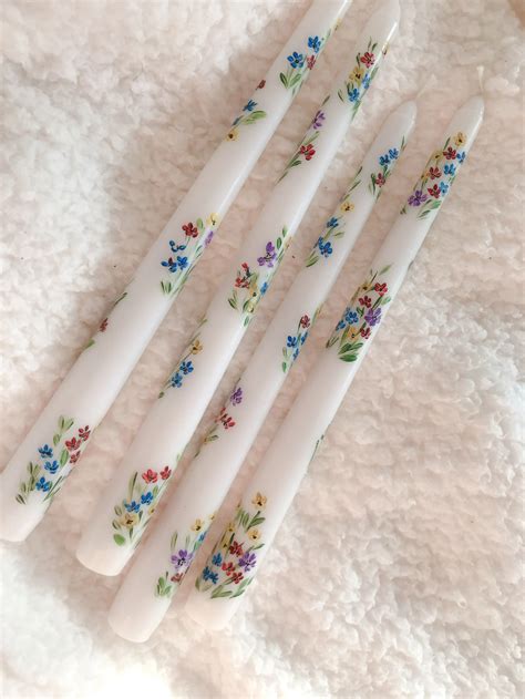 Painted Candlesticks Hand Painted Candles Diy Painting Candles Hand