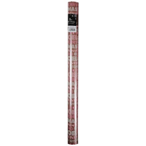 Pink Noel Christmas Gift Wrapping Paper Roll 8m Partyrama