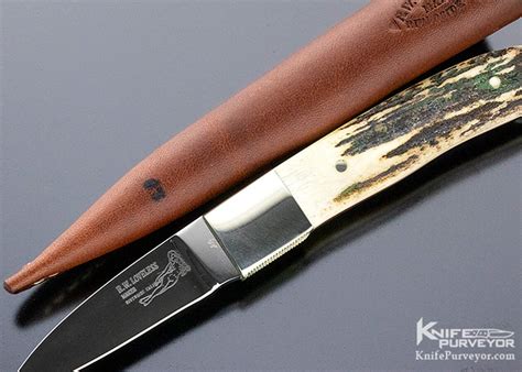 Bob Loveless Custom Knife Double Nude Logo Stag Knife Purveyor