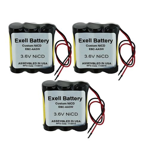 3pc Exell 3 6V Custom NiCd 1000mAh Battery Pack W 5 AWG Bare Wire