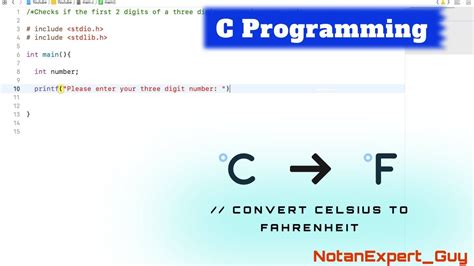 C Program To Convert Temperature Of Celsius To Fahrenheit C Programming C Coding Youtube