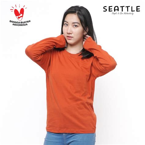 Jual Seattle Kaos Polos Lengan Panjang Long Sleeve Premium Soft Cotton