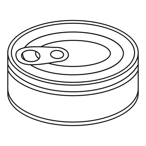 Tuna Can Icon Outline Style Vector Art At Vecteezy