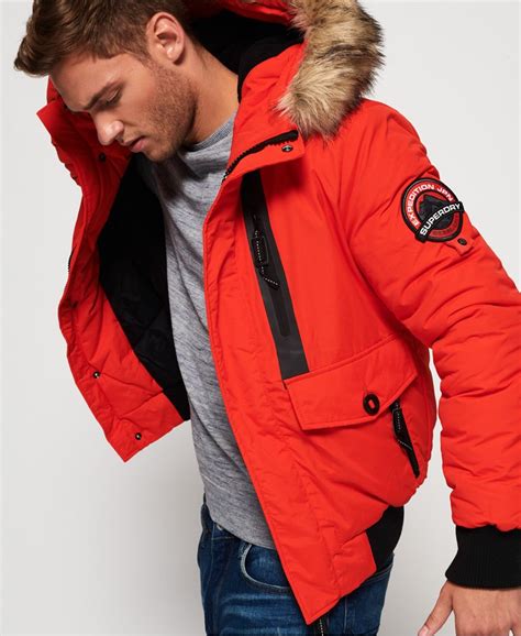 Men's - Everest Bomber Jacket in Bold Orange | Superdry UK