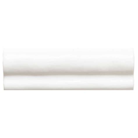 The Tile Life Talavera 2x6 Glossy Ceramic Chair Rail Molding White