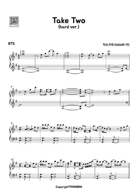 BTS 방탄소년단 Take Tow Hard Version Sheets by MINIBINI