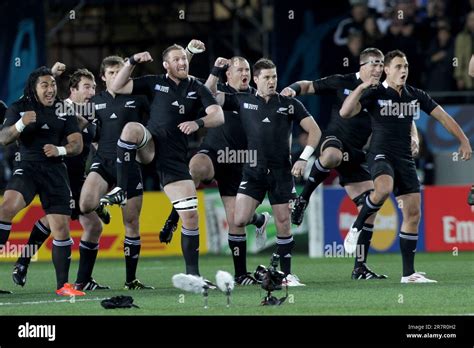 New Zealand Performs A Haka Before Playing France In The Rugby World