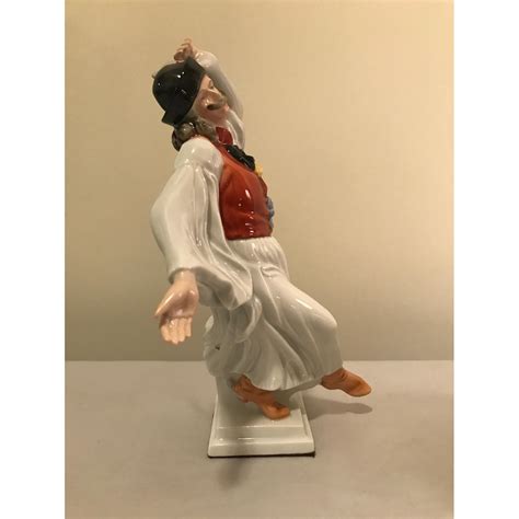 Herend Hand Painted Porcelain Dancing Hungarian Peasant Figurine AptDeco