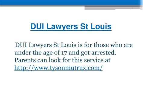 PPT - DUI Lawyers St Louis - www.tysonmutrux.com PowerPoint