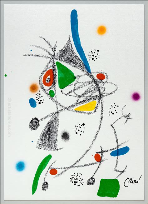 Joan Miro Maravillas 1975 Motif Souris Lithographie Originale