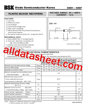 1N4007 Datasheet(PDF) - Diode Semiconductor Korea