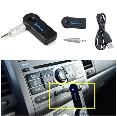 Mini Bluetooth Handsfree Car kit 3.5mm Bluetooth Audio Receiver hands ...