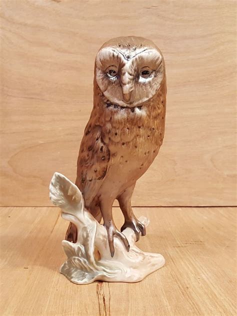 Vtg 1975 GOEBEL Barn OWL 6 FIGURINE TMK 5 Mark W Sticker Metallic