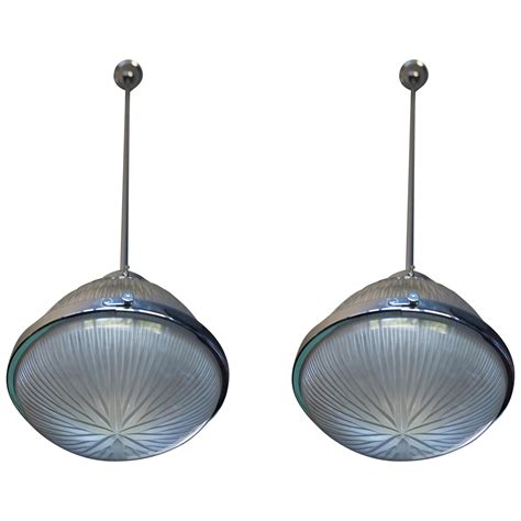 Pair Of Original Holophane Industrial Pendant Lamps Circa At Stdibs