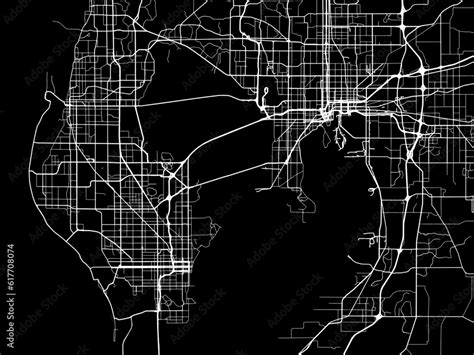 Vector road map of the city of Tampa Bay Florida in the United States ...