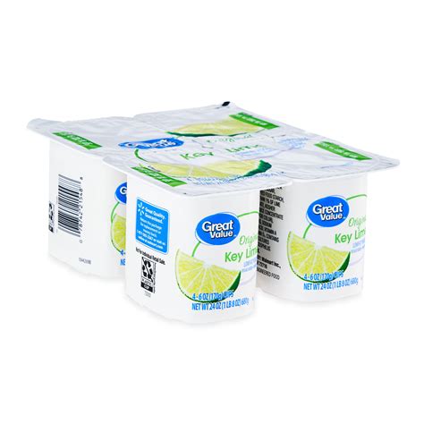 Great Value Key Lime Low Fat Original Yogurt 6 Oz Cups 4 Count