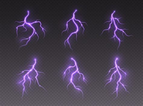 Premium Vector Thunderstorm Lightning Thunderbolt Strike Realistic