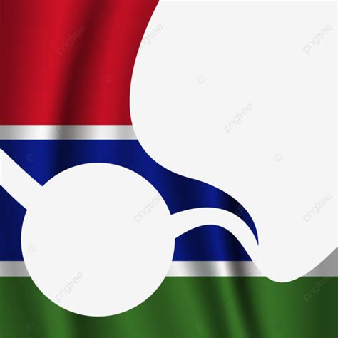 Gambia National Flag Waving Gambia Independence National Flag Of