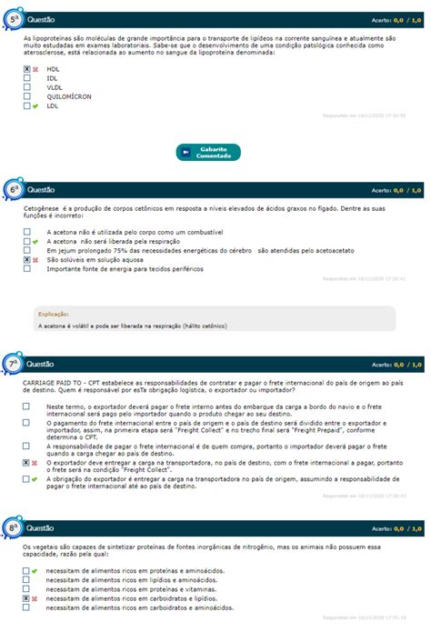 Simulado II de Bioquimica Estácio Fundamentos de Bioquímica