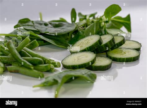 Healthy Green Food Ingredients Stock Photo Alamy