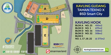 Kavling Gudang Taman Tekno X LT 375 699m2 Di BSD Smart City By