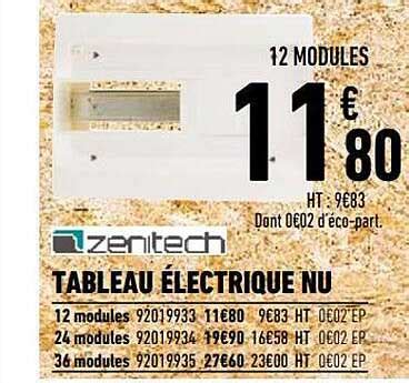 Promo Tableau électrique Nu Zenitech chez Brico Cash iCatalogue fr