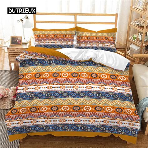 Bohemia Geometric Duvet Cover For Girls Adult Room Microfiber Mandala