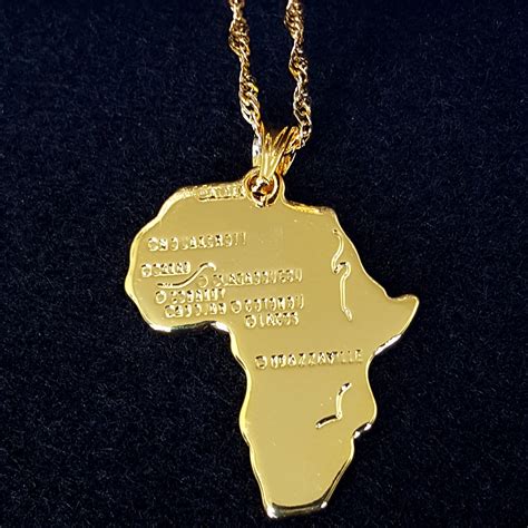 K Gold Plated Africa Map Necklace Africa Pendant Necklace Etsy