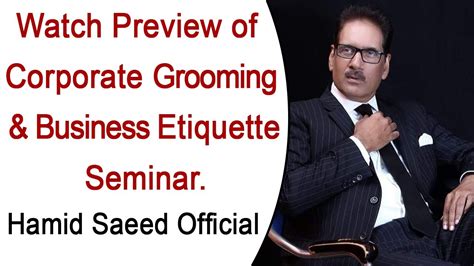 Corporate Grooming And Business Etiquette Seminar Trainer Workshop