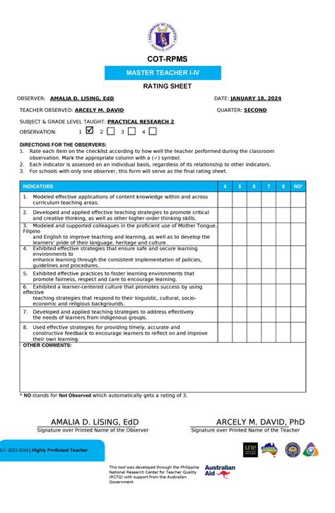 Appendix C 06 Cot Rpms Rating Sheet For Mt I Iv For Sy 2023 2024