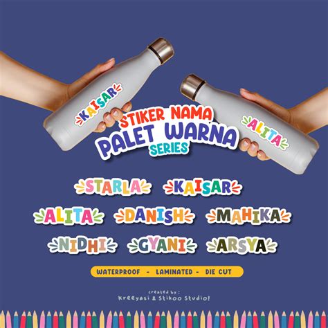 Jual Palet Font A Stiker Label Nama Waterproof Stiker Tumbler