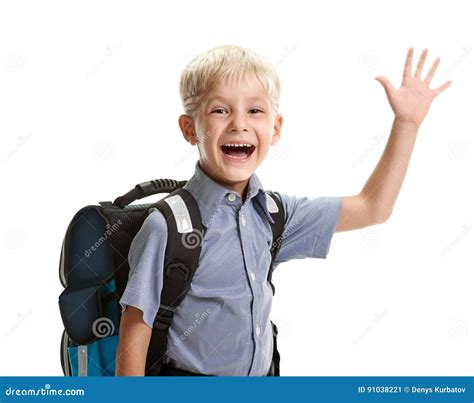 Schoolboy Saying Hello Stock Image Image Of Portrait 91038221