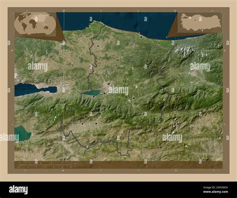 Sakarya Province Of Turkiye Low Resolution Satellite Map Locations